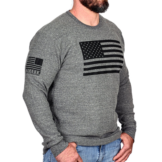 Men's American Flag Long Sleeve Patriotic Thermal