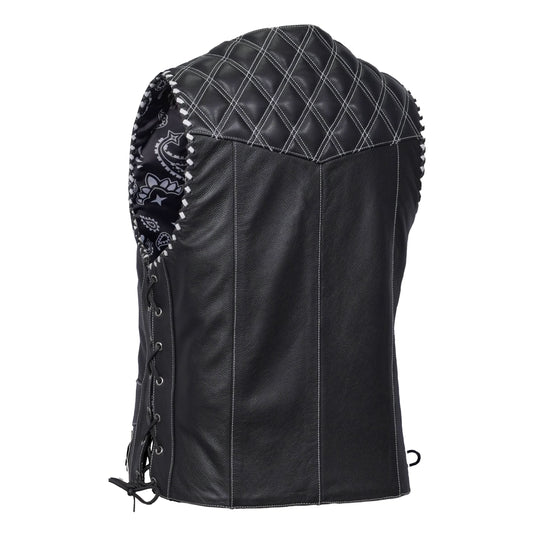 Velrik Mens Leather Motorcycle Vest