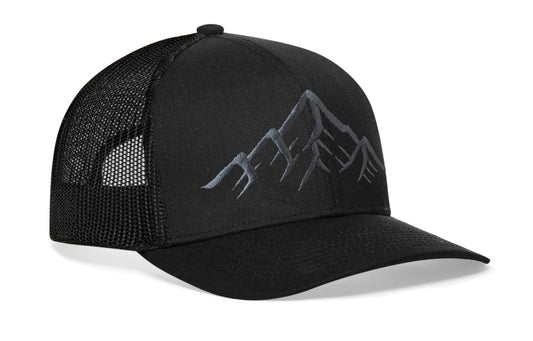 Mountain Range Trucker Hat | Black Outdoors Snapback