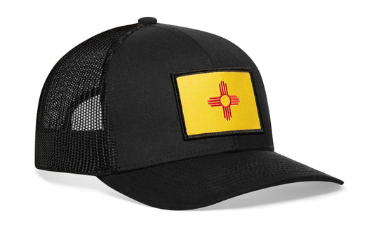 New Mexico Flag Trucker Hat | Black NM Snapback
