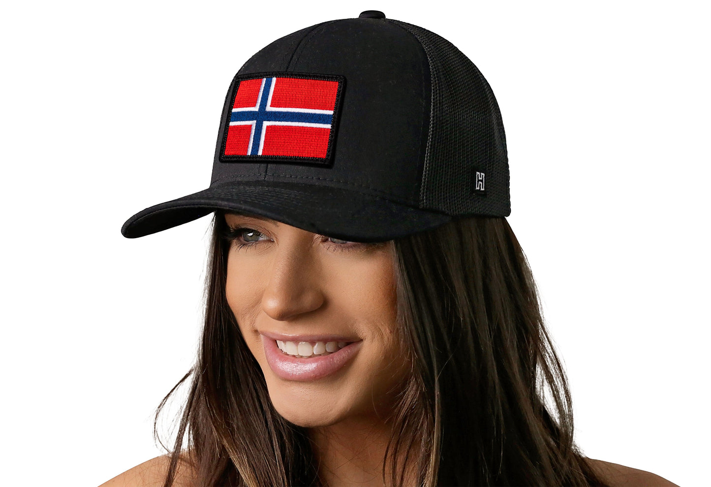 Norwegian Flag Trucker Hat | Black Norway Snapback