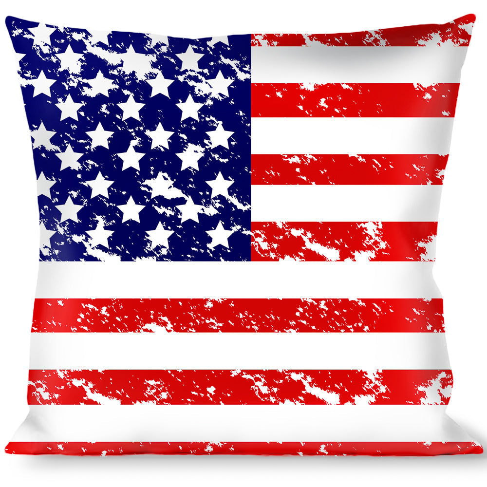 Buckle-Down Throw Pillow - United States Flags C/U Weathered