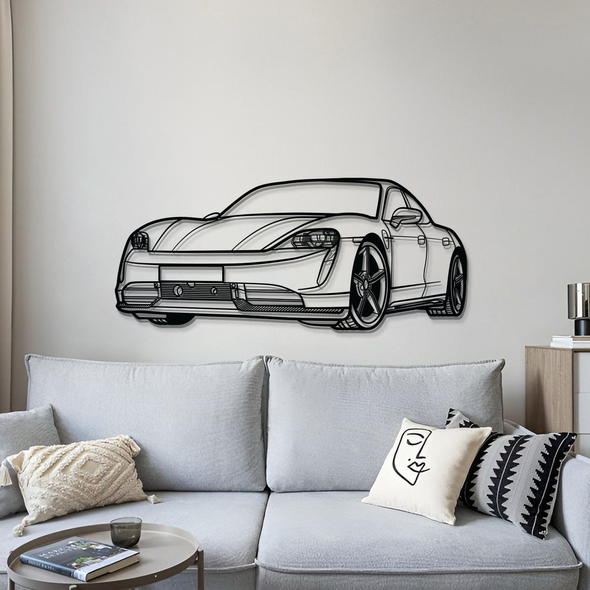 Taycan Perspective Metal Car Wall Art - MT1133