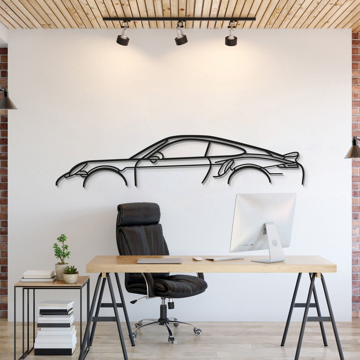 911 Turbo S Model 991 Metal Car Wall Art - MT0876