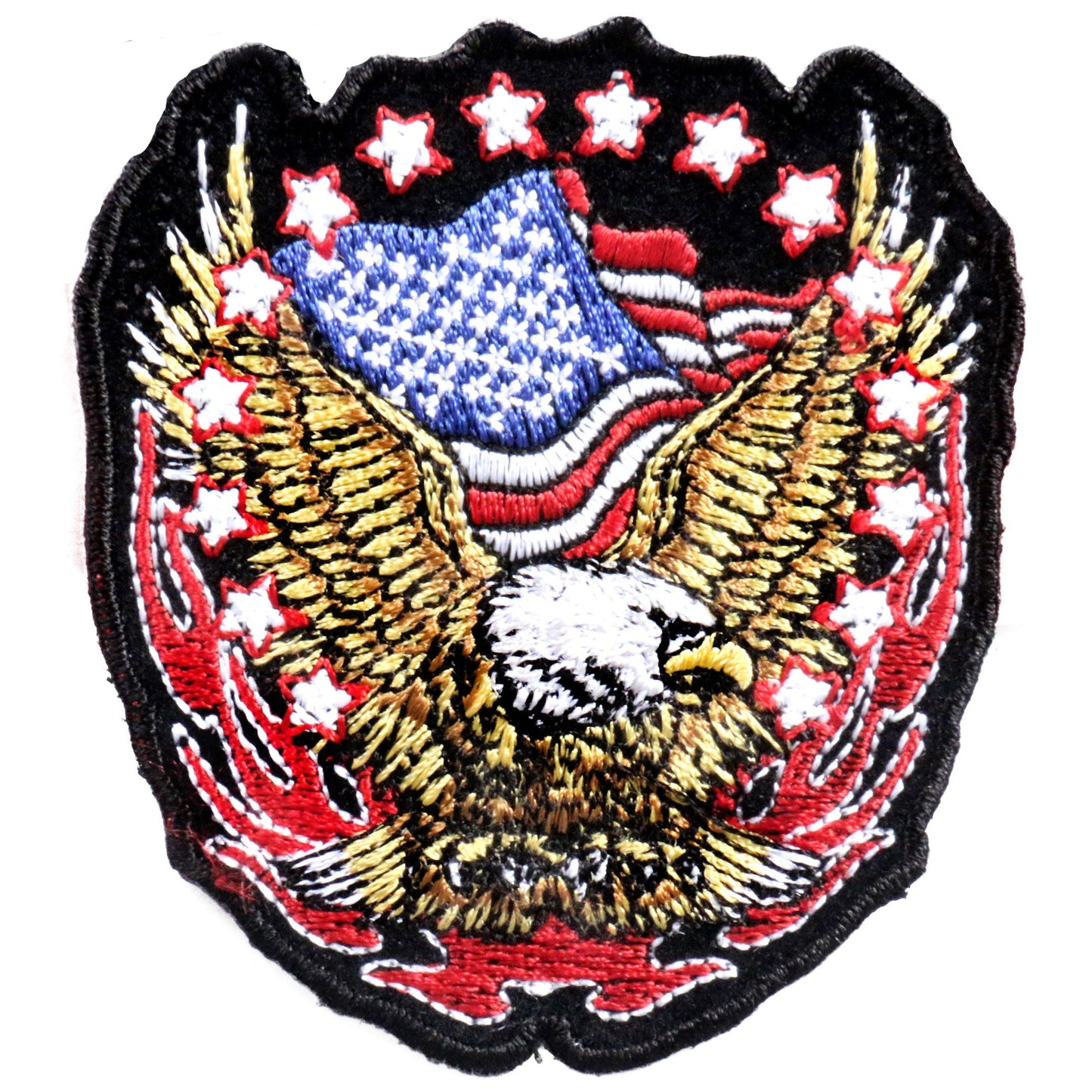 Hot Leathers PPA1422 Eagle Flag and Stars Patch 3" x 3"