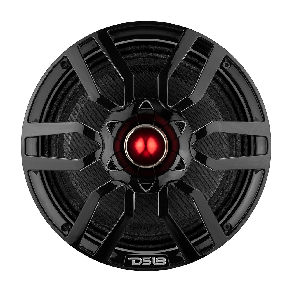 DS18 PRO-GTW10BK 10" Grill with Built-in 1.75" VC Neodymium Bullet Tweeter and RGB Lights 500 Watts Black
