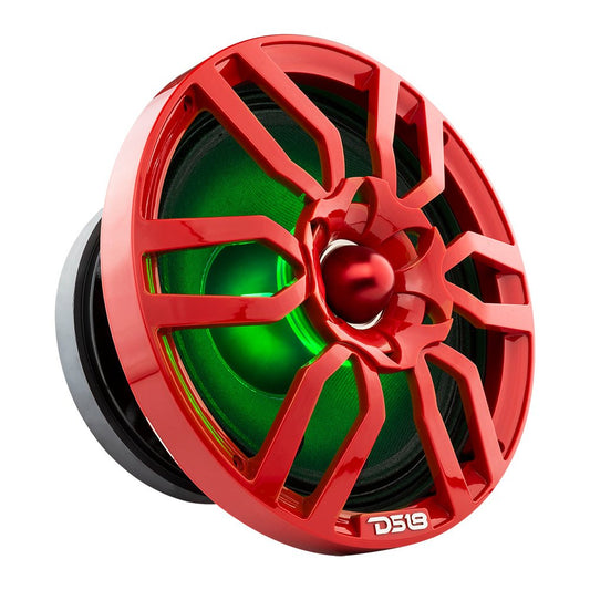 DS18 PRO-GTW10RD 10" Grill with Built-in 1.75" VC Neodymium Bullet Tweeter and RGB Lights 500 Watts Red