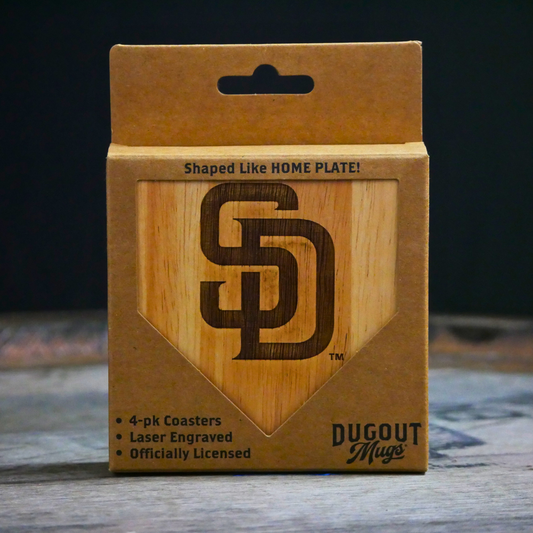 San Diego Padres "SD" Dugout Mug® | Wood Coaster