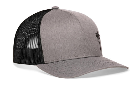 Palm Tree Trucker Hat | Gray-Black Island Snapback