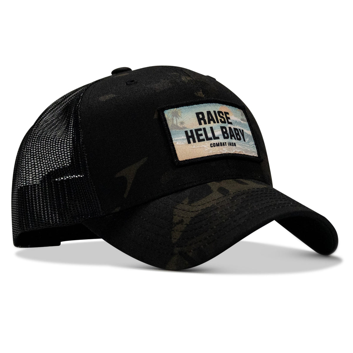 Raise Hell Baby Sunset Patch Snapback Hat