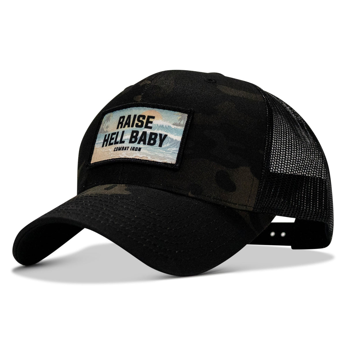 Raise Hell Baby Sunset Patch Snapback Hat