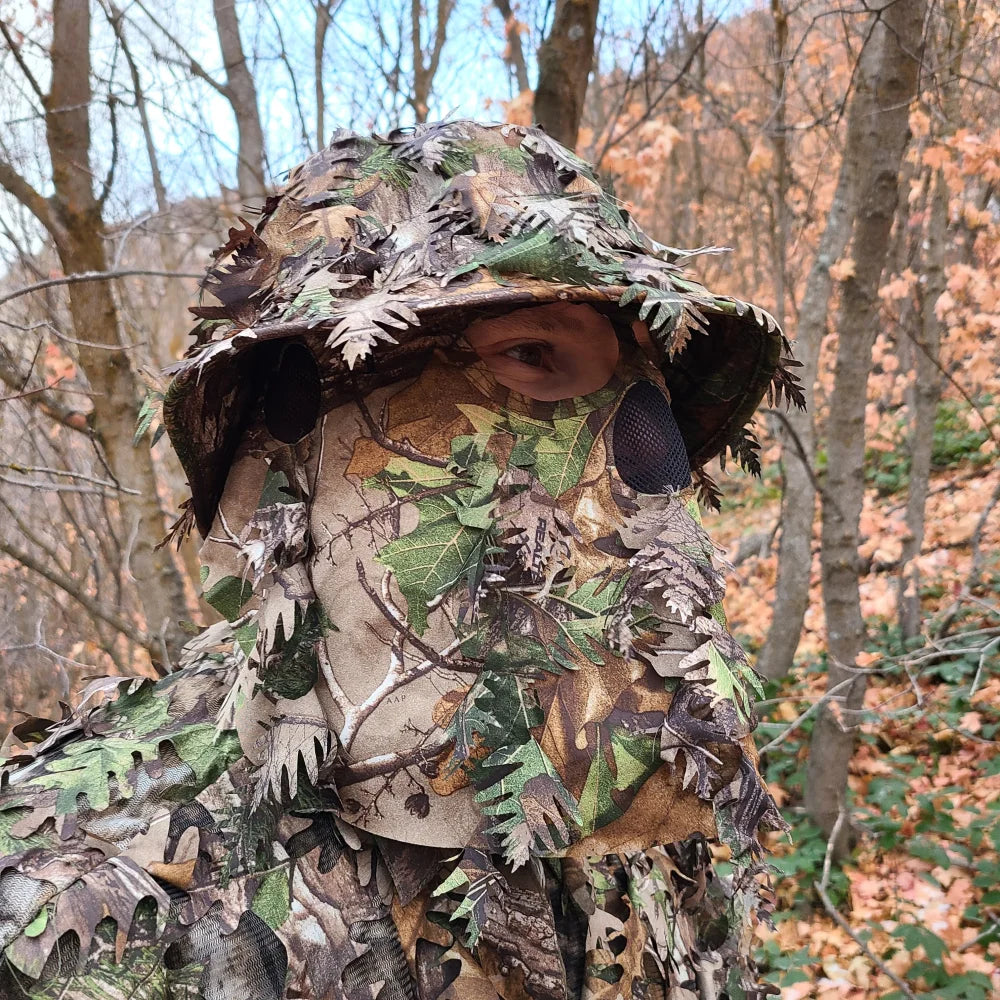 Hunting Hat & Camo Mask: 3D Leafy Bucket / Boonie Hat (Mossy Oak / Realtree)