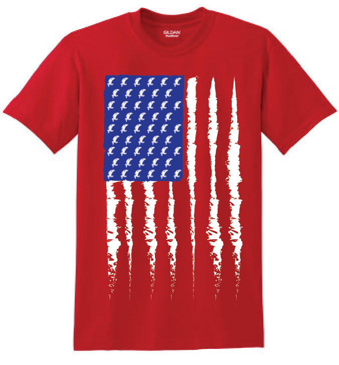 Vicious Fishing Flag Tee - Classic Red