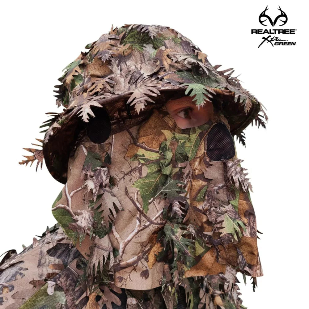 Hunting Hat & Camo Mask: 3D Leafy Bucket / Boonie Hat (Mossy Oak / Realtree)