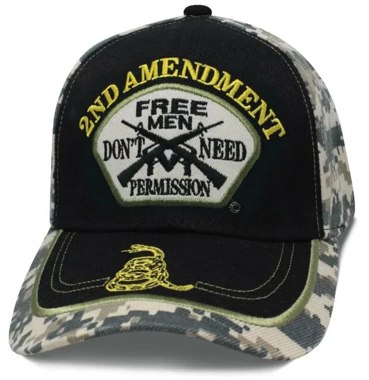 2nd Amendment Free Men Black Digital Camo Cap