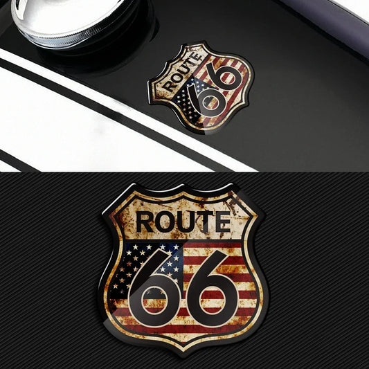 3D Route 66 Vintage Sticker