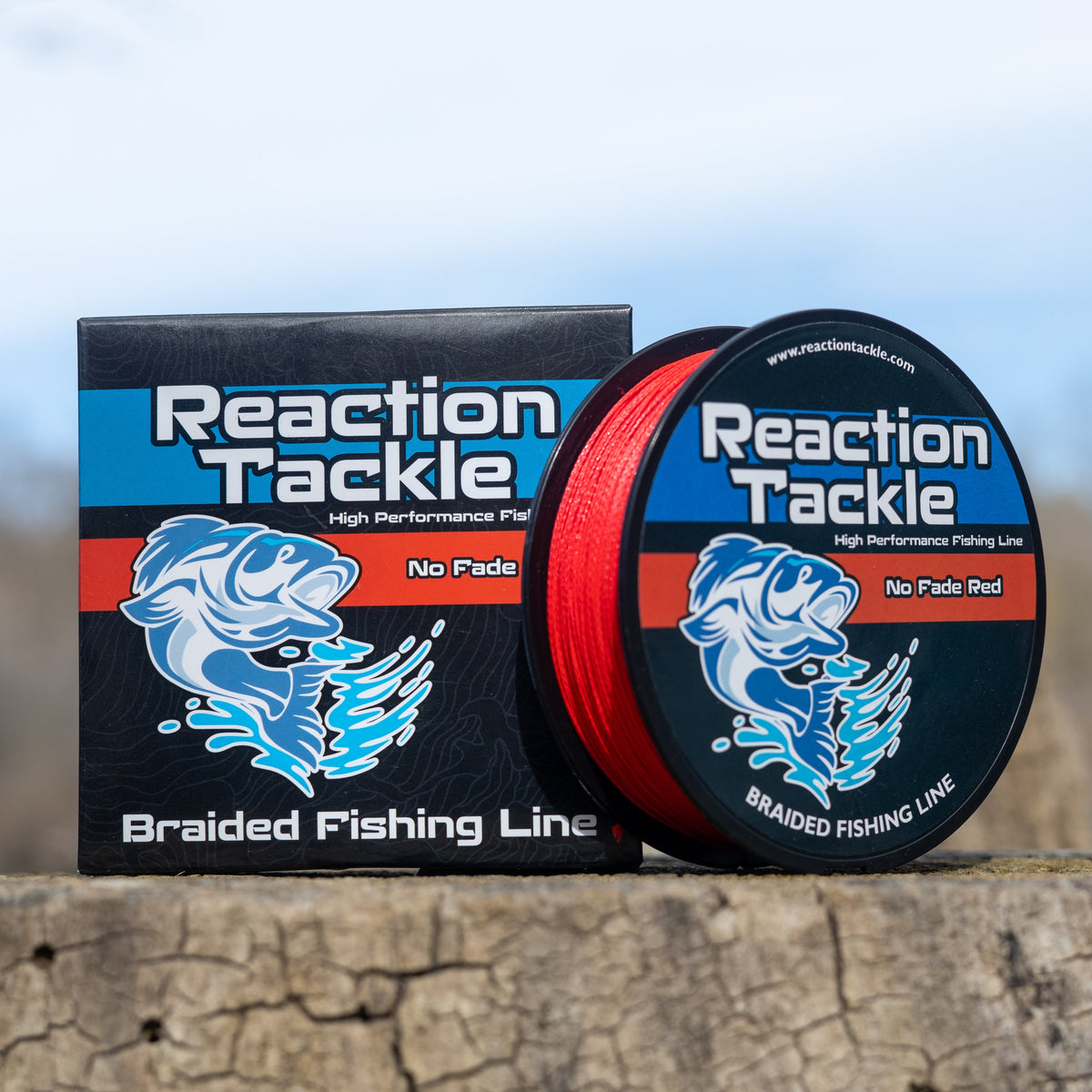 Reaction Tackle Braided Fishing Line - NO FADE Red
