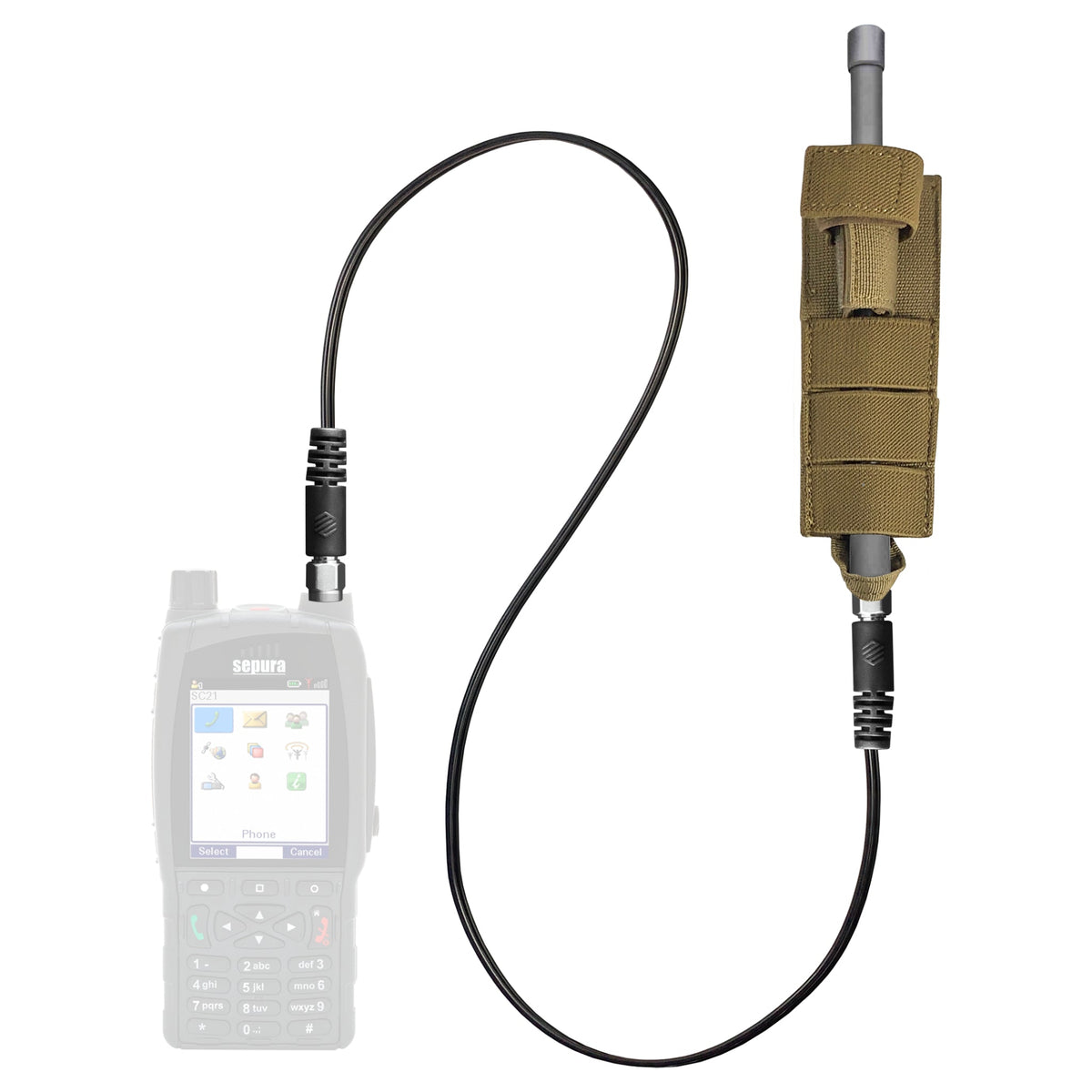 Tactical Antenna Relocation Kit(Black, Tan, or Green) - Sepura Tetra & SRH Series Radios