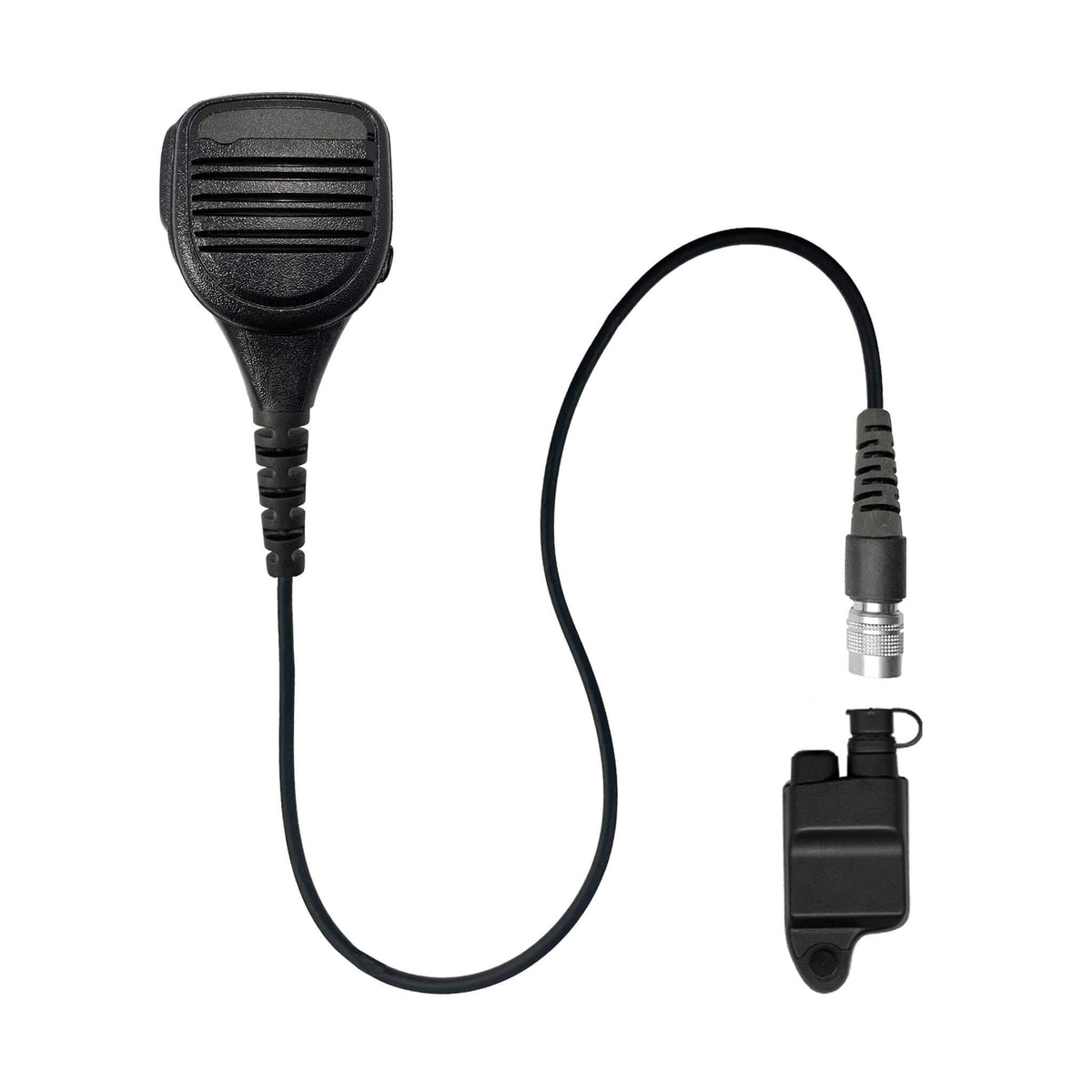 Straight Cable Loud Speaker Hand Mic w/ Quick Disconnect (Hirose) Connector - Harris & M/A-Com 700P/Pi, 710P, P5100 / P7100 / P7200 Series & More