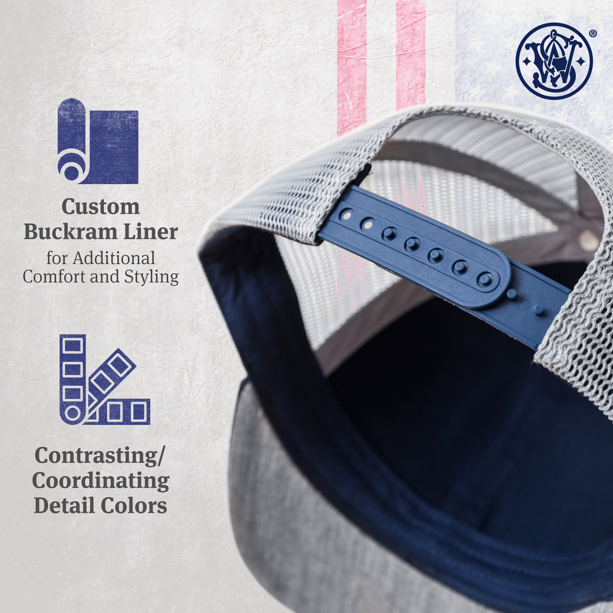 Smith & Wesson® Two-Tone Royal Blue & White Trucker