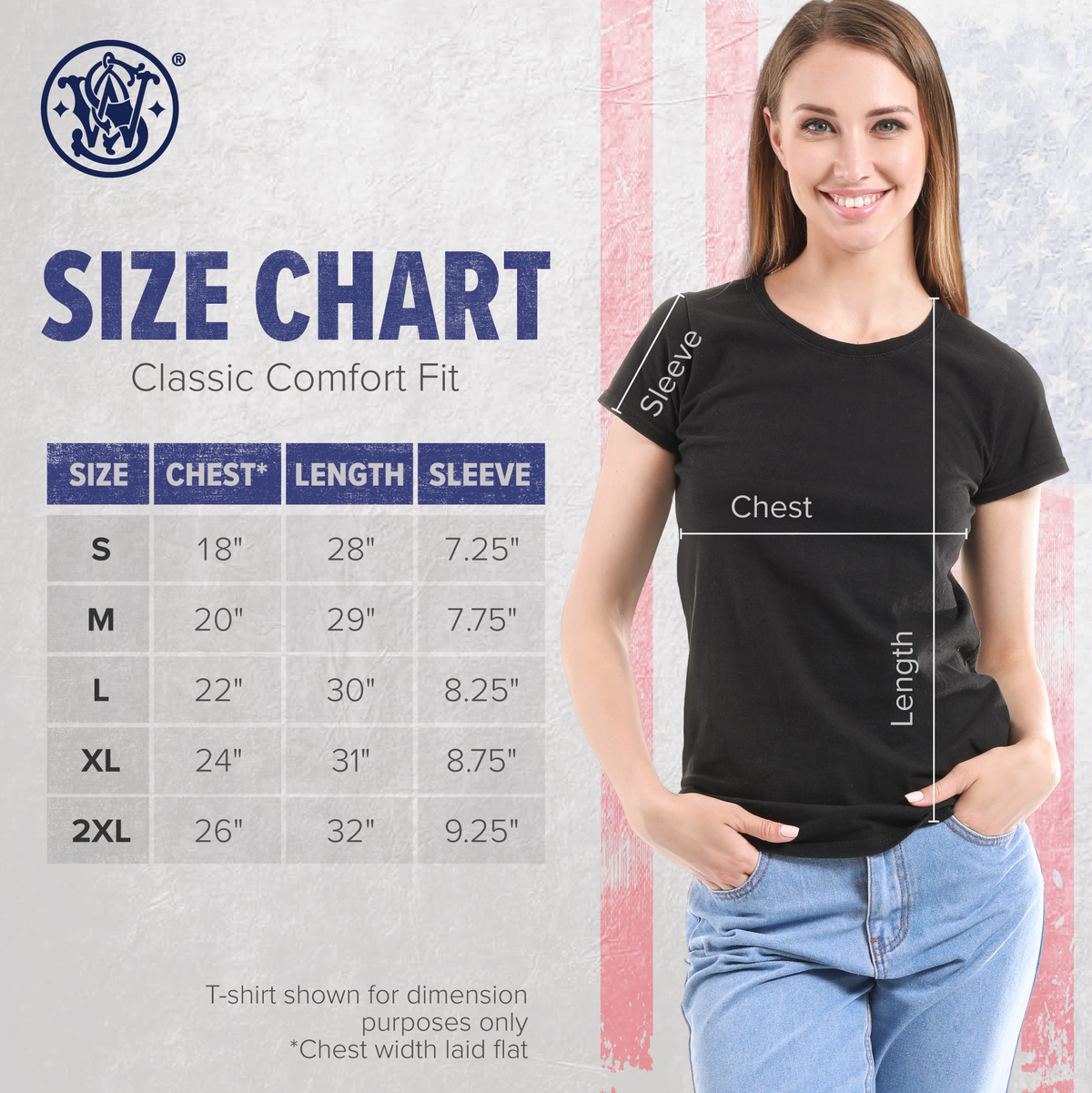 Smith & Wesson® Women's American Made Piece of Mind Premium Short Sleeve Tee in Black