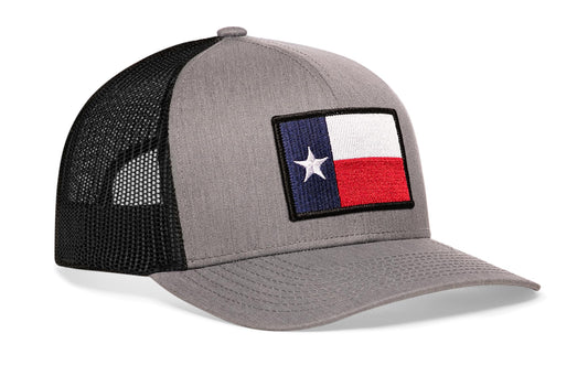 Texas Flag Trucker Hat | Gray-Black TX Snapback