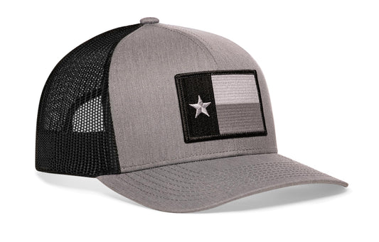 Texas Flag Trucker Hat | Gray-Black TX Snapback