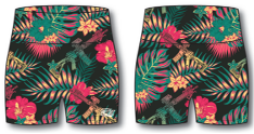 Women's High-Waisted Seamless Front Compression Training Shorts | Tropical Assassin