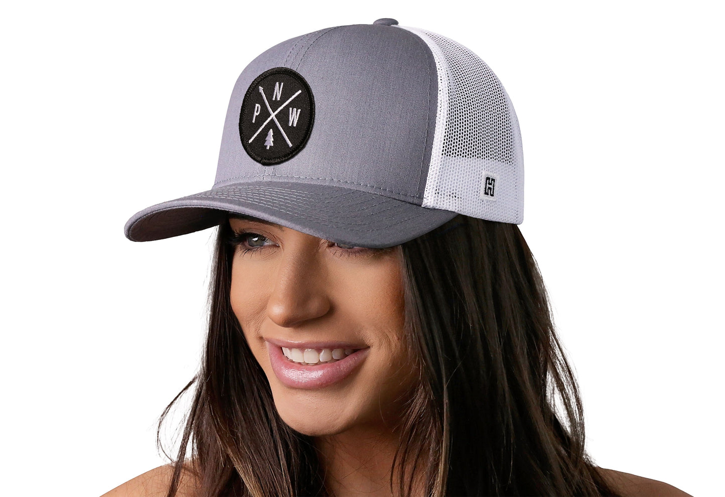 PNW Trucker Hat | Gray-White PNW X Snapback