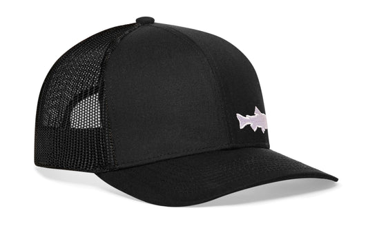 Steelhead Fish Trucker Hat | Black Steelhead Fish Snapback