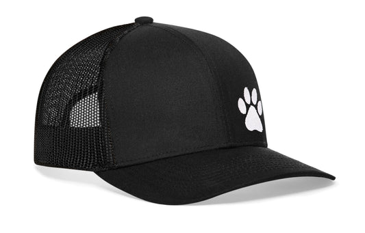Paw Trucker Hat | Black Animal Print Snapback