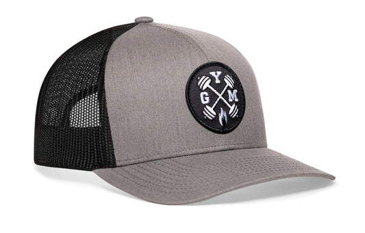 GYM Trucker Hat | Gray-Black Workout Snapback