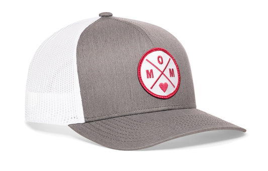 Mom Trucker Hat | Gray-White Snapback