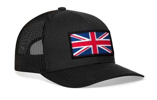 United Kingdom Flag Trucker Hat | Black UK Union Jack Snapback