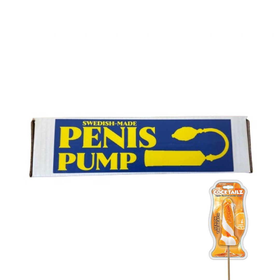 Swedish-Made Penis Pump Prank Package: Includes a FREE Mystery Beersy Can Cooler
