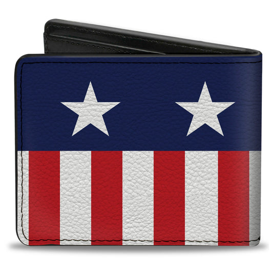 Bi-Fold Wallet - Americana Stars & Stripes2 Blue White Red White