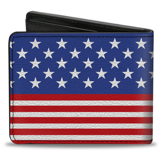 Bi-Fold Wallet - Americana Stars & Stripes3 Red White Blue