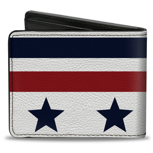 Bi-Fold Wallet - Americana Stars & Stripes5 White Blue Red