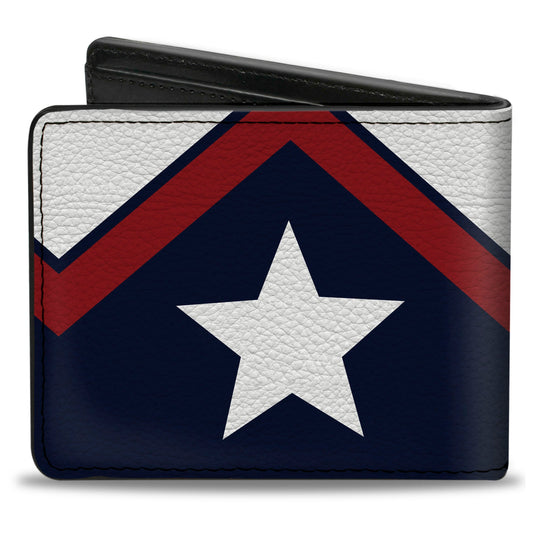 Bi-Fold Wallet - American Chevron & Stripes White Red Blue