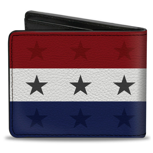 Bi-Fold Wallet - Americana Star Stripes Red White Blue