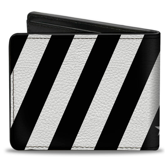 Bi-Fold Wallet - American Flag Diagonal Black White
