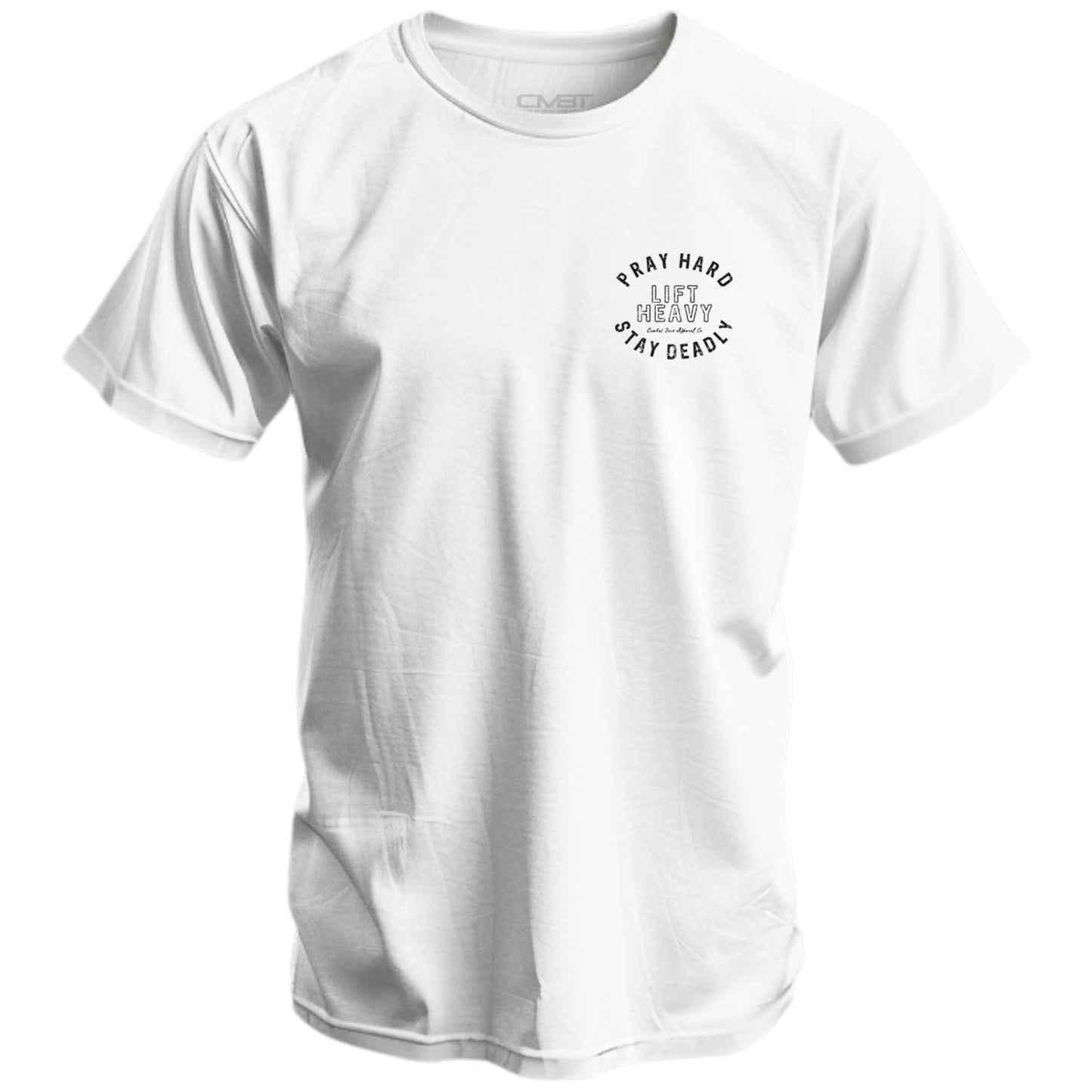 Pray Hard. Lift Heavy. Stay Deadly. Men's T-Shirt