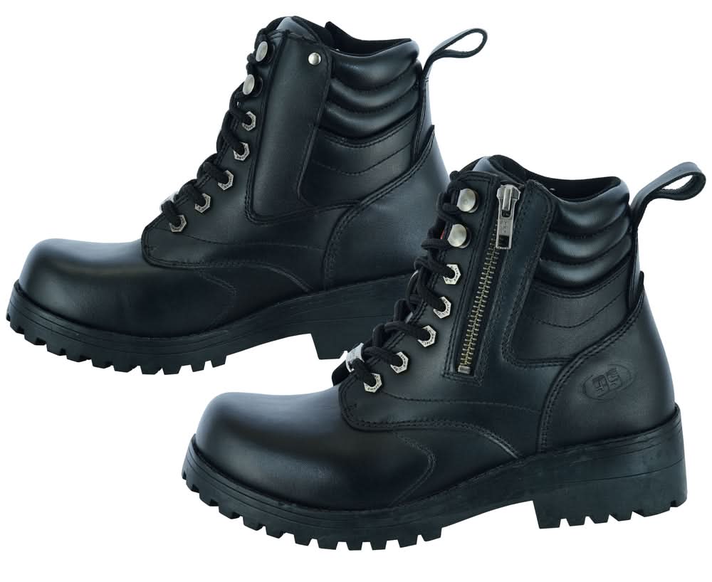 Women's Side Zipper Plain Toe Boots
