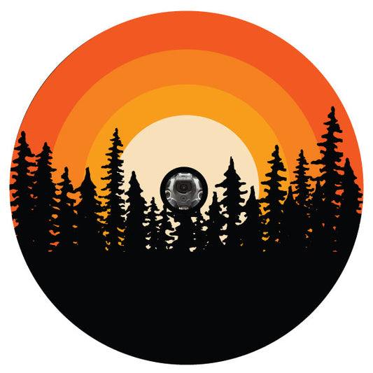 Ombre Sunset in the Woods Spare Tire Cover for RV, Jeep, Camper & More