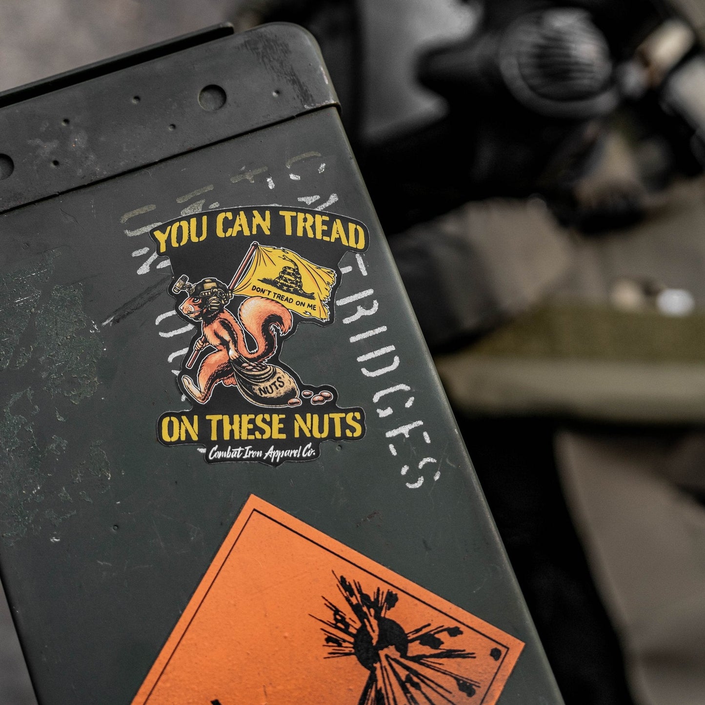 Tread On These Nuts Tactical Squirrel Decal Sticker