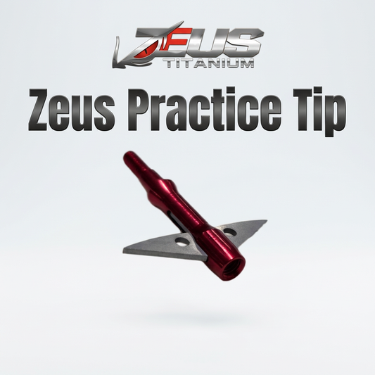 ZEUS TITANIUM BROADHEADS (3 PACK) PLUS PRACTICE HEAD-COMES WITH BOTH 100/125 GR TIPS