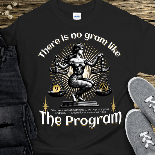 AA Recovery T-Shirt | Inspiring Sobriety | There's No Gram Like The Program
