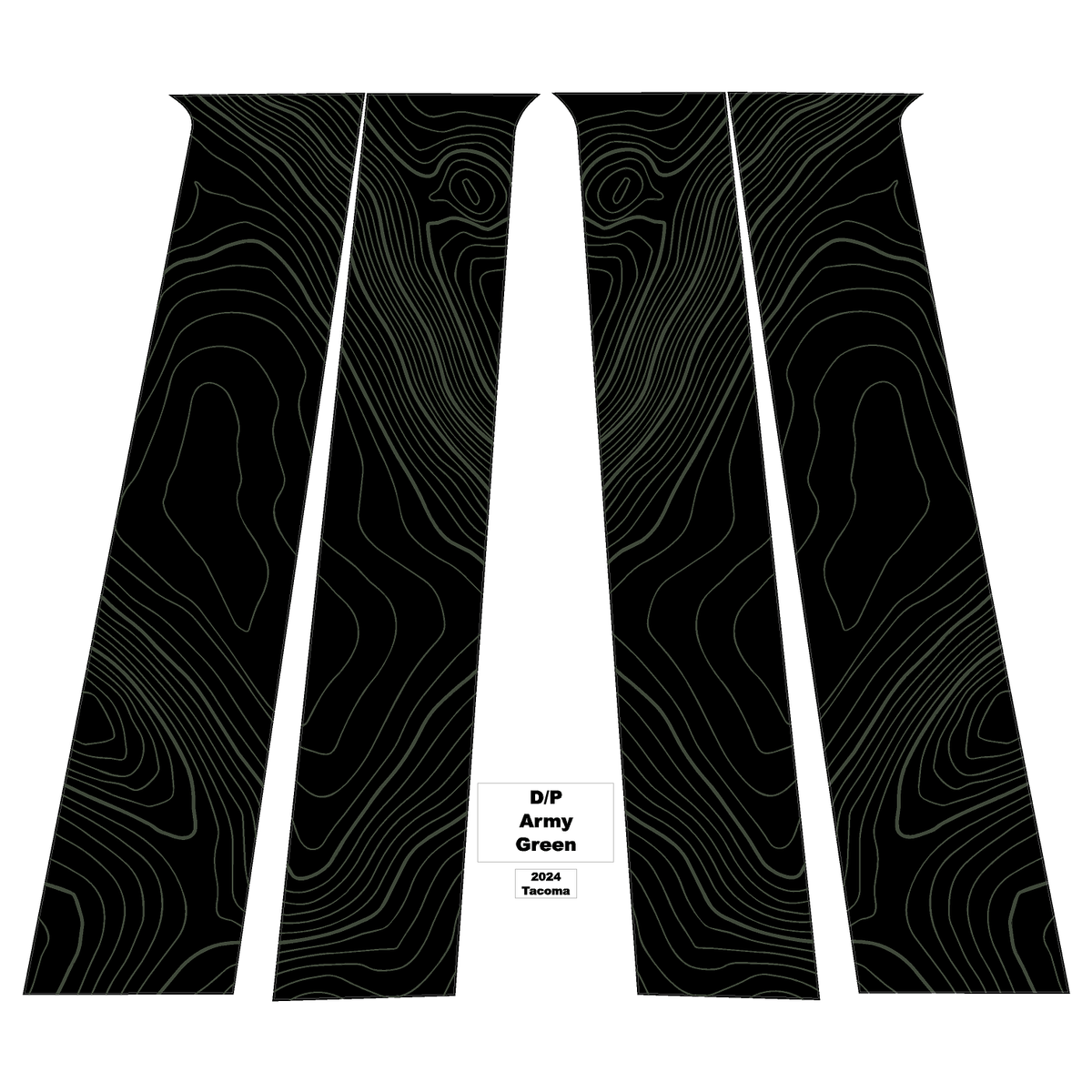 Topographic B Pillar Overlays - 2024+ Tacoma Double Cab / 2025+ 4Runner