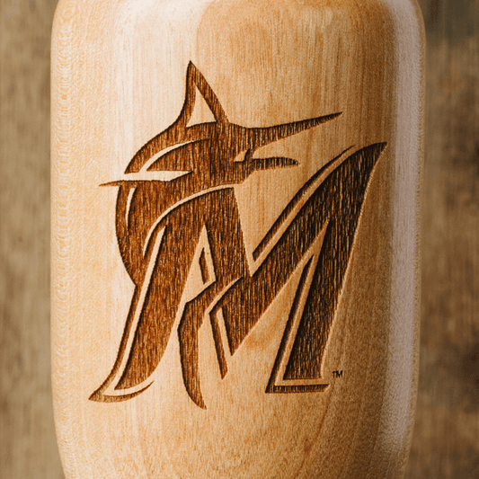 Miami Marlins "M" Wined Up® | Baseball Bat Wine Mug