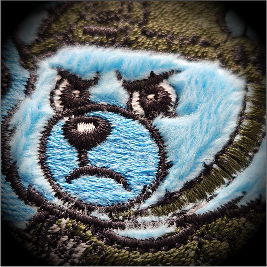 Zero Fucks Bear - IDFC BEARS - 4" Fuzzy Embroidered Patch - Blue